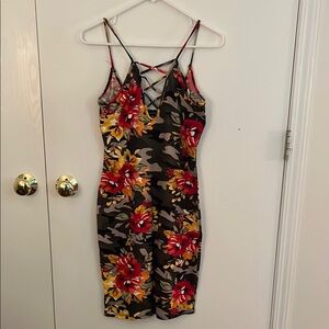 Absolutely Red and Yellow Bodycon Mini Dress Spaghetti Straps